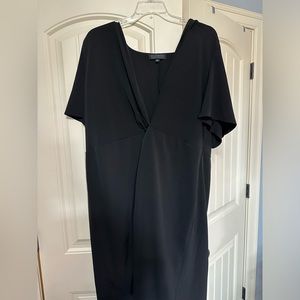 Eloquii Black plunge mid length cocktail dress